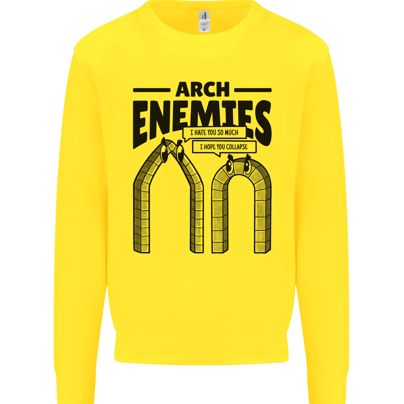 Arch Enemies Funny Architect Builder Mens Sweatshirt Jumper Yellow