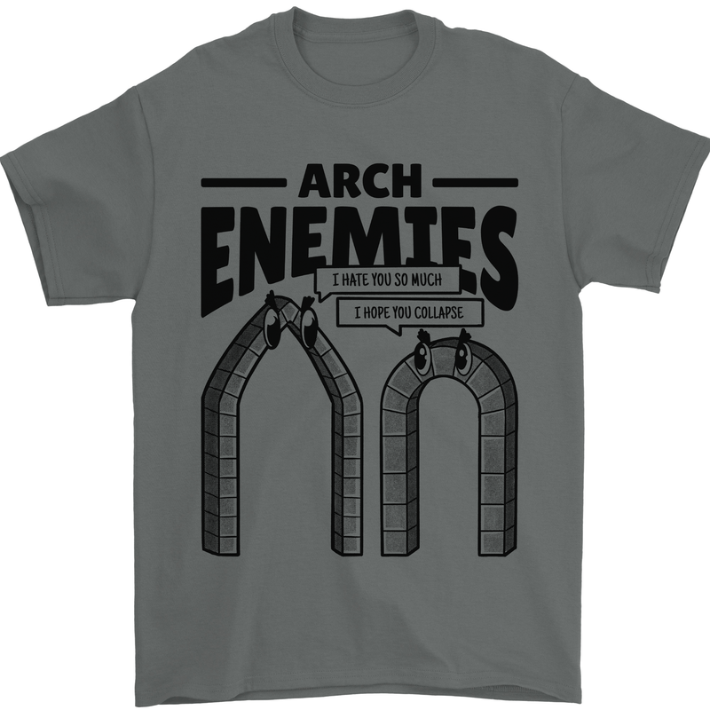 Arch Enemies Funny Architect Builder Mens T-Shirt 100% Cotton Charcoal