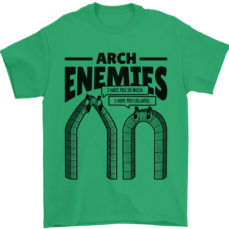 Arch Enemies Funny Architect Builder Mens T-Shirt 100% Cotton Irish Green
