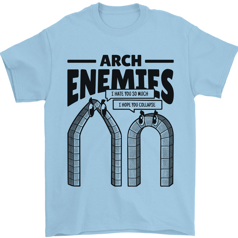 Arch Enemies Funny Architect Builder Mens T-Shirt 100% Cotton Light Blue