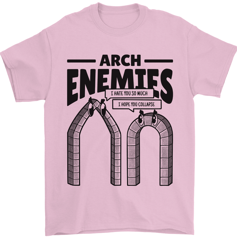 Arch Enemies Funny Architect Builder Mens T-Shirt 100% Cotton Light Pink