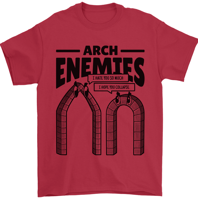 Arch Enemies Funny Architect Builder Mens T-Shirt 100% Cotton Red