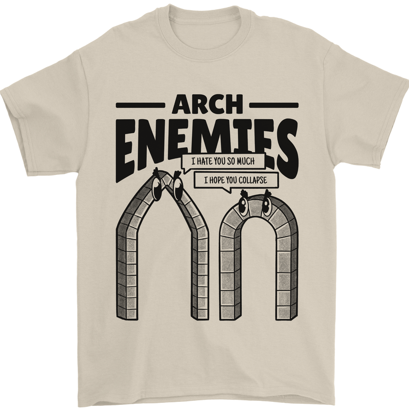 Arch Enemies Funny Architect Builder Mens T-Shirt 100% Cotton Sand