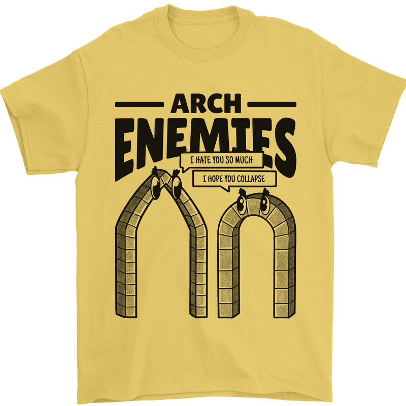 Arch Enemies Funny Architect Builder Mens T-Shirt 100% Cotton Yellow