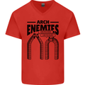Arch Enemies Funny Architect Builder Mens V-Neck Cotton T-Shirt Red