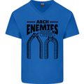 Arch Enemies Funny Architect Builder Mens V-Neck Cotton T-Shirt Royal Blue
