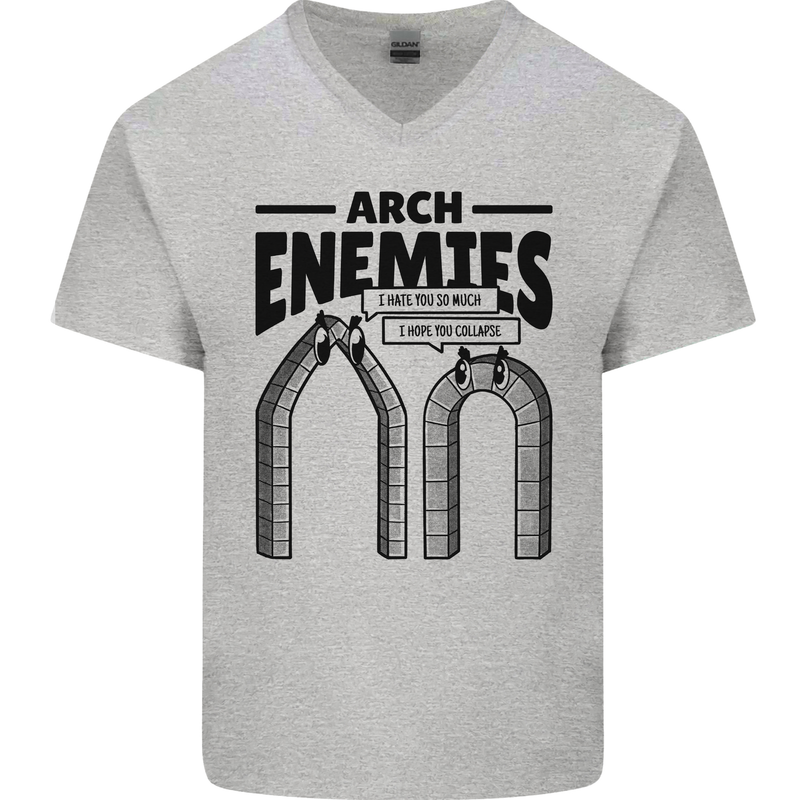Arch Enemies Funny Architect Builder Mens V-Neck Cotton T-Shirt Sports Grey