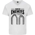 Arch Enemies Funny Architect Builder Mens V-Neck Cotton T-Shirt White