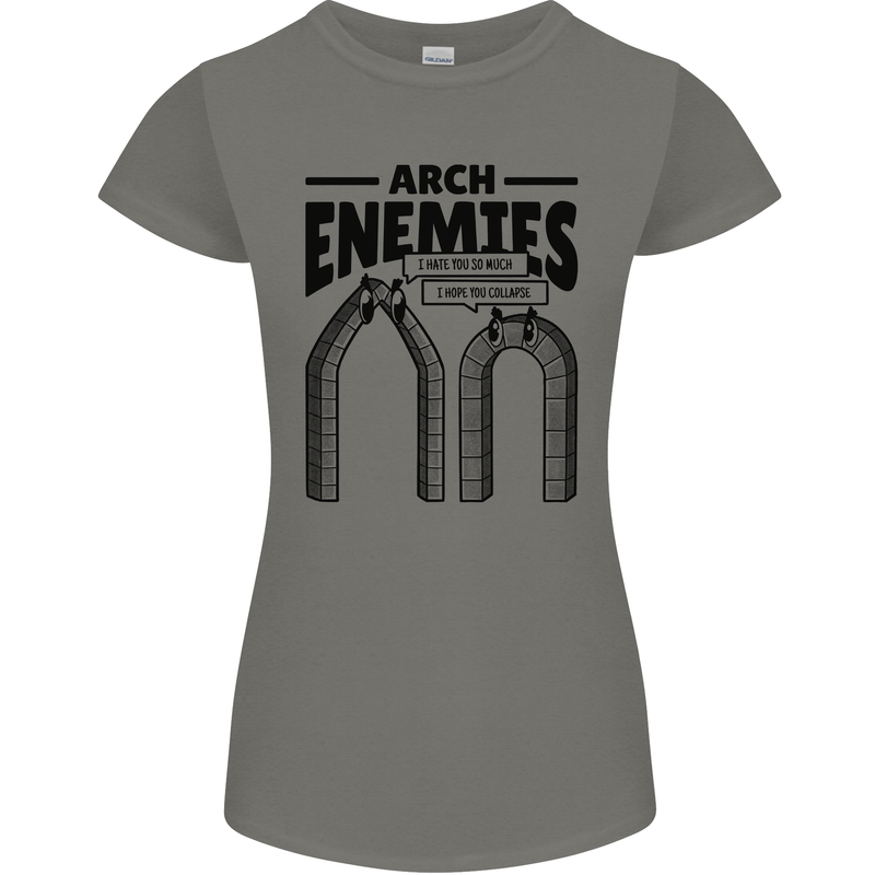 Arch Enemies Funny Architect Builder Womens Petite Cut T-Shirt Charcoal