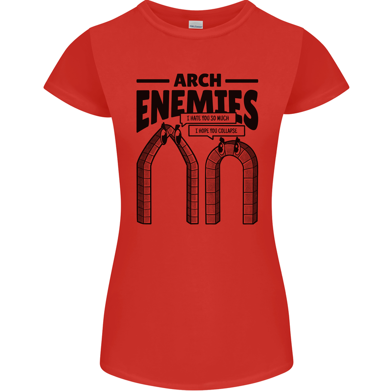 Arch Enemies Funny Architect Builder Womens Petite Cut T-Shirt Red