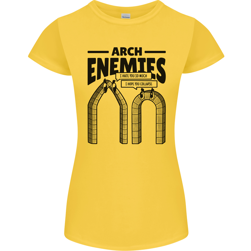 Arch Enemies Funny Architect Builder Womens Petite Cut T-Shirt Yellow