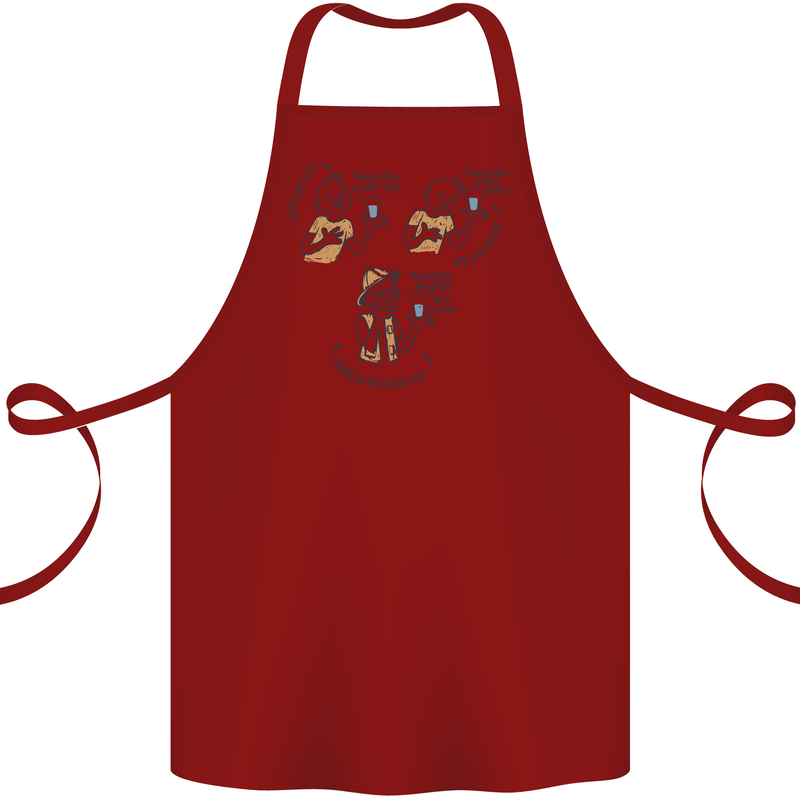 Archaeologist Glass Funny Archaeology Cotton Apron 100% Organic Maroon