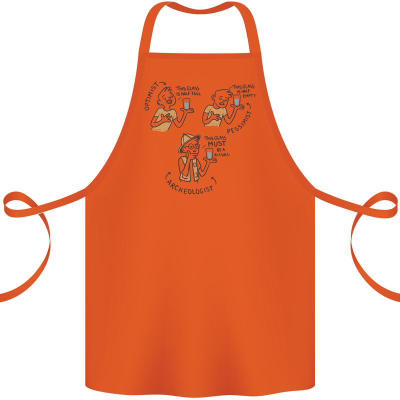 Archaeologist Glass Funny Archaeology Cotton Apron 100% Organic Orange