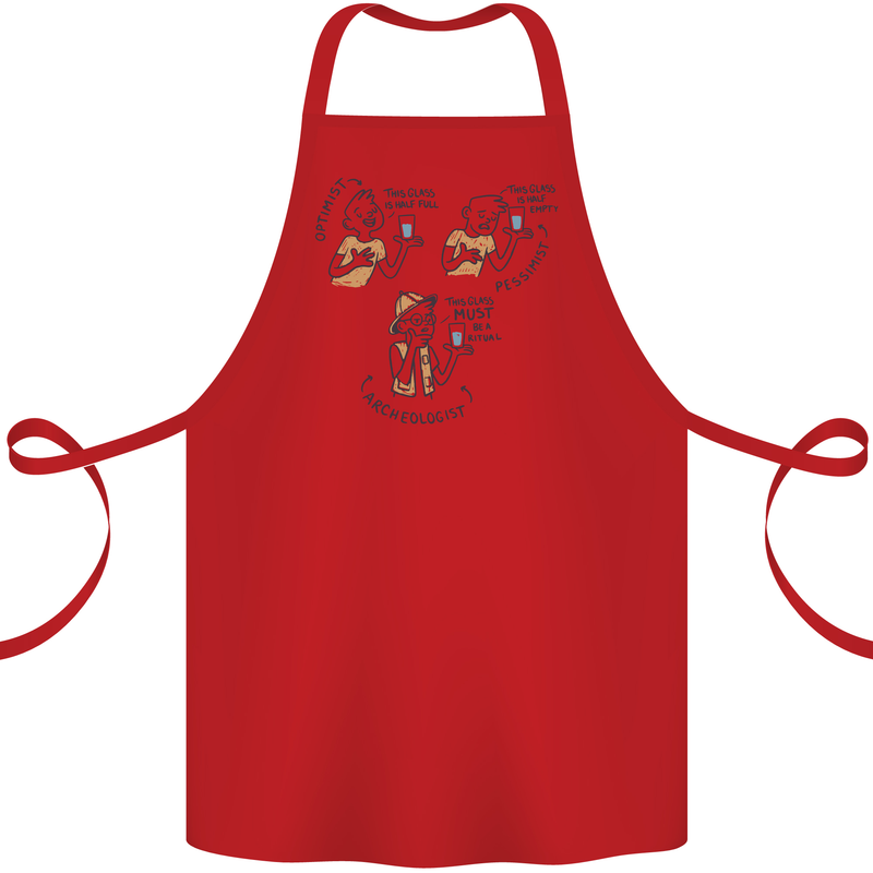 Archaeologist Glass Funny Archaeology Cotton Apron 100% Organic Red