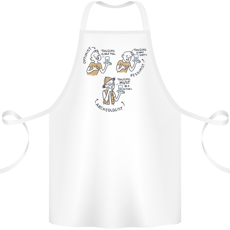 Archaeologist Glass Funny Archaeology Cotton Apron 100% Organic White
