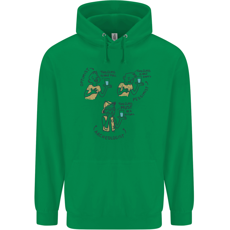 Archaeologist Glass Funny Archaeology Mens 80% Cotton Hoodie Irish Green