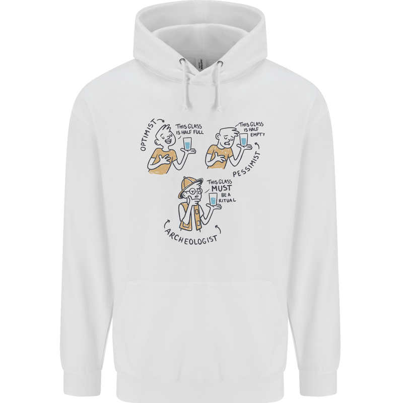 Archaeologist Glass Funny Archaeology Mens 80% Cotton Hoodie White