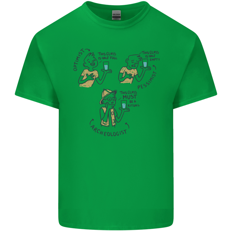 Archaeologist Glass Funny Archaeology Mens Cotton T-Shirt Tee Top Irish Green