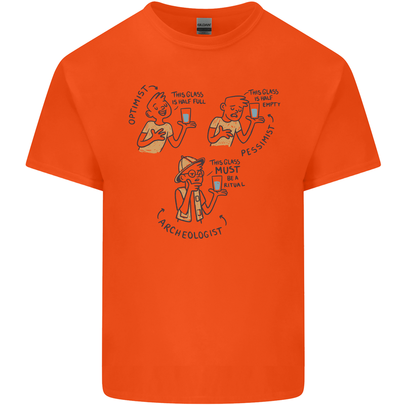 Archaeologist Glass Funny Archaeology Mens Cotton T-Shirt Tee Top Orange