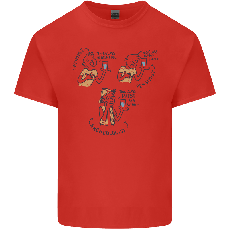 Archaeologist Glass Funny Archaeology Mens Cotton T-Shirt Tee Top Red
