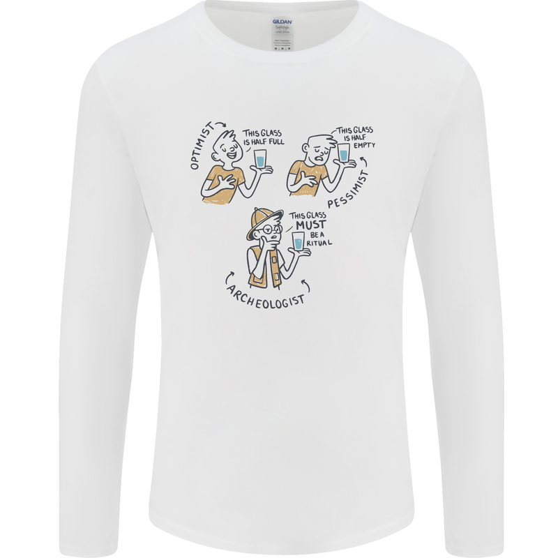 Archaeologist Glass Funny Archaeology Mens Long Sleeve T-Shirt White