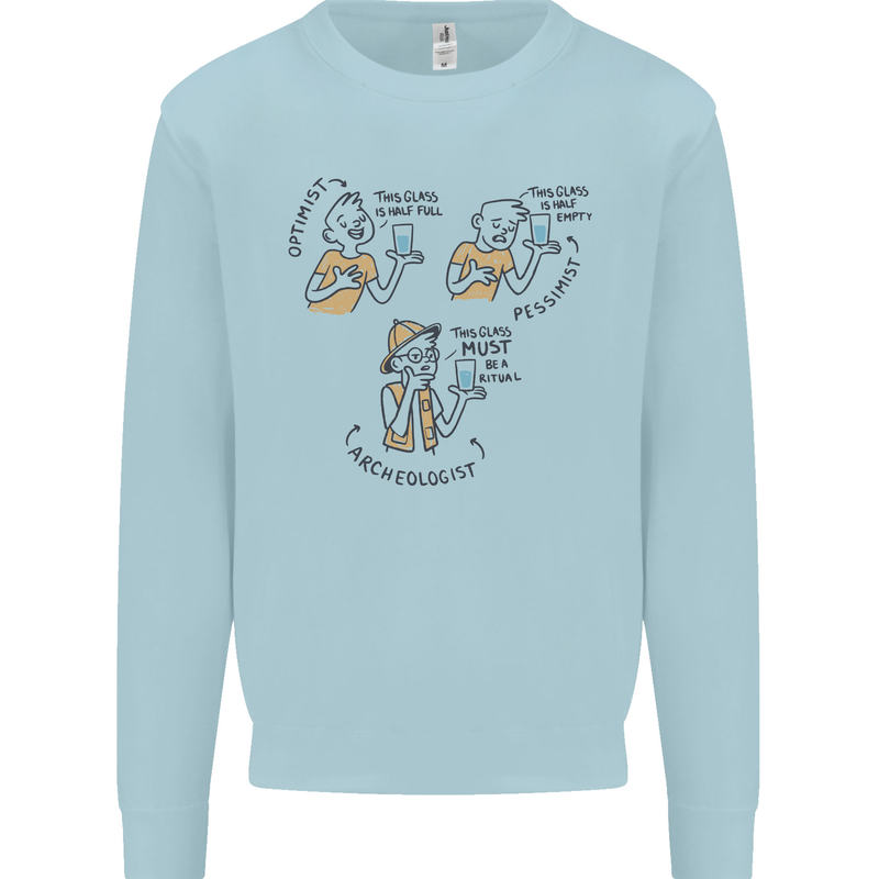 Archaeologist Glass Funny Archaeology Mens Sweatshirt Jumper Light Blue