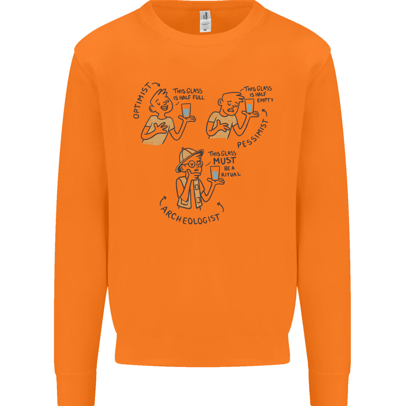 Archaeologist Glass Funny Archaeology Mens Sweatshirt Jumper Orange
