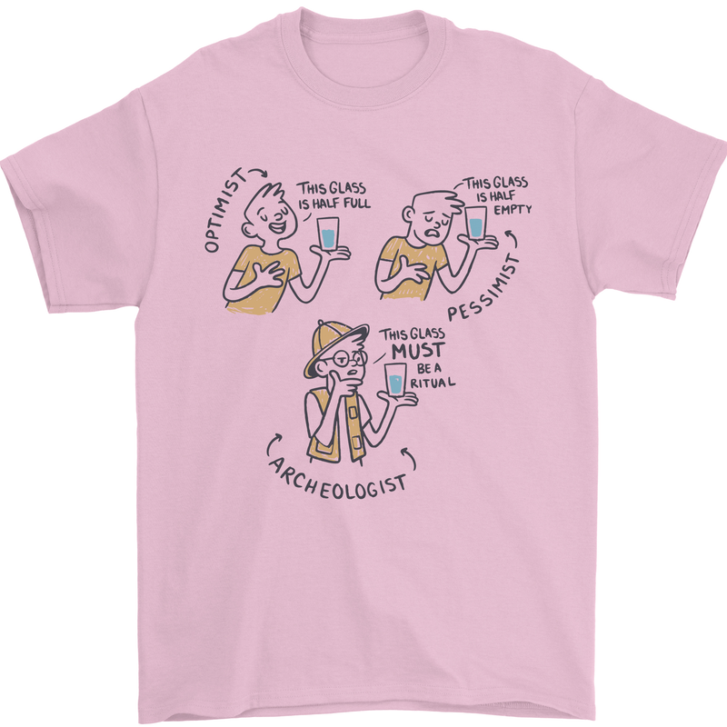 Archaeologist Glass Funny Archaeology Mens T-Shirt 100% Cotton Light Pink