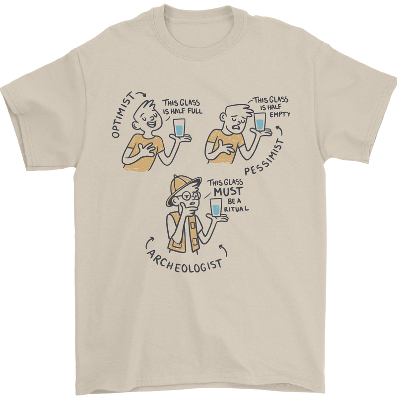 Archaeologist Glass Funny Archaeology Mens T-Shirt 100% Cotton Sand