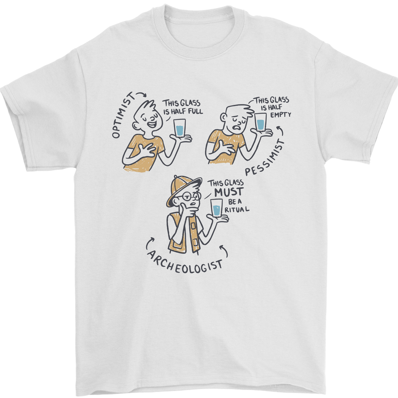 Archaeologist Glass Funny Archaeology Mens T-Shirt 100% Cotton White