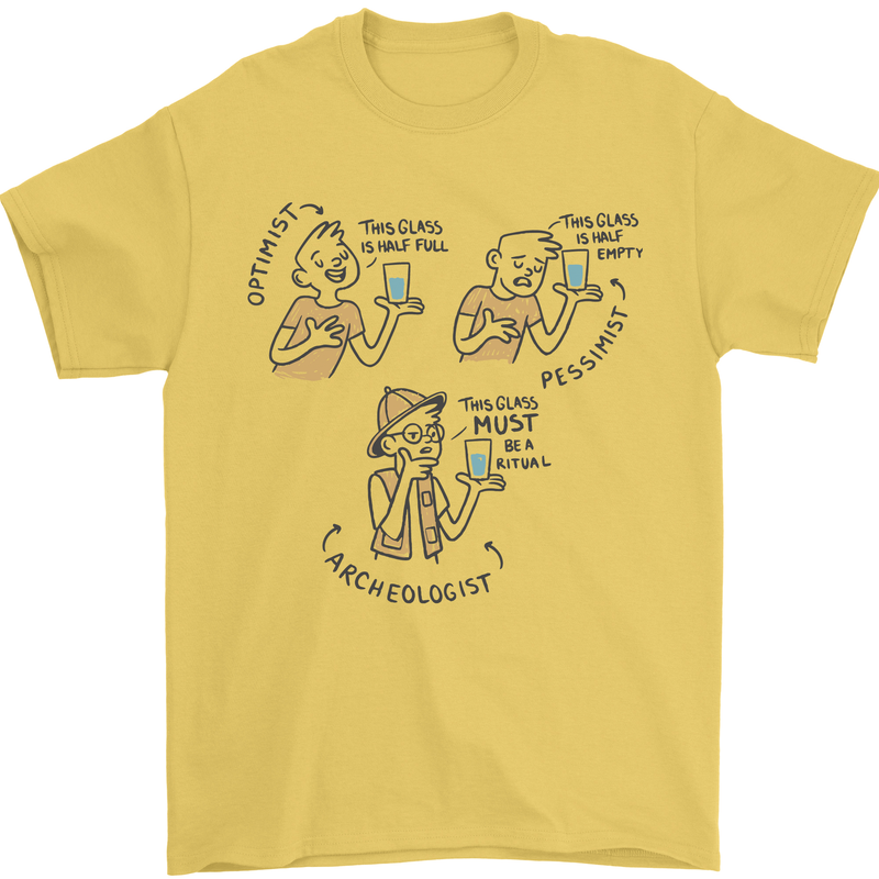 Archaeologist Glass Funny Archaeology Mens T-Shirt 100% Cotton Yellow