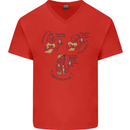 Archaeologist Glass Funny Archaeology Mens V-Neck Cotton T-Shirt Red