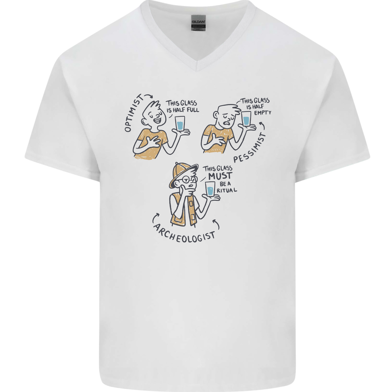Archaeologist Glass Funny Archaeology Mens V-Neck Cotton T-Shirt White