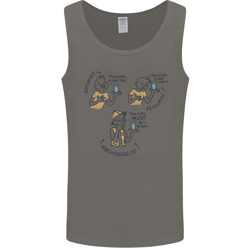 Archaeologist Glass Funny Archaeology Mens Vest Tank Top Charcoal