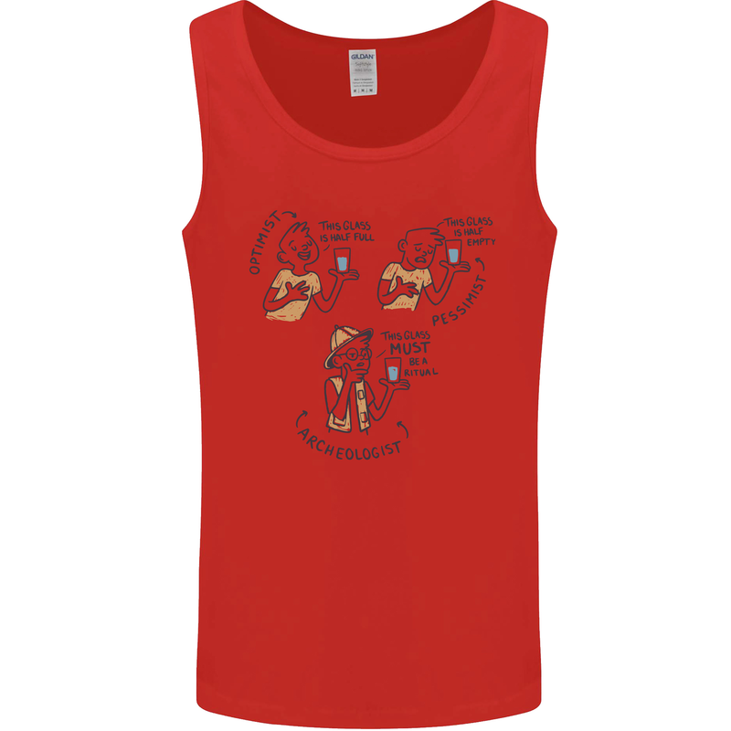 Archaeologist Glass Funny Archaeology Mens Vest Tank Top Red