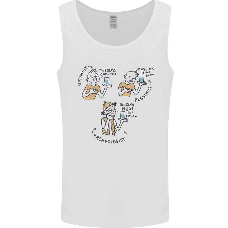 Archaeologist Glass Funny Archaeology Mens Vest Tank Top White