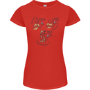 Archaeologist Glass Funny Archaeology Womens Petite Cut T-Shirt Red
