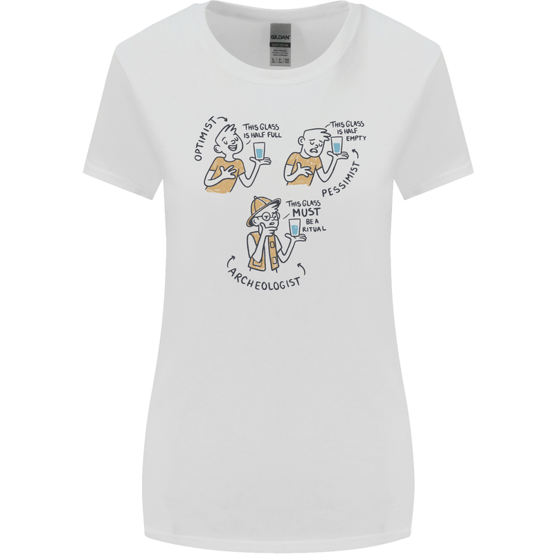 Archaeologist Glass Funny Archaeology Womens Wider Cut T-Shirt White