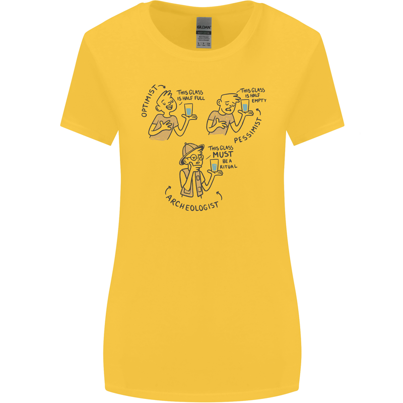 Archaeologist Glass Funny Archaeology Womens Wider Cut T-Shirt Yellow