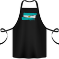 Argentina Football Distressed Flag Cotton Apron 100% Organic Black