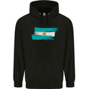 Argentina Football Distressed Flag Mens 80% Cotton Hoodie Black