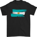 Argentina Football Distressed Flag Mens T-Shirt 100% Cotton Black
