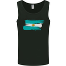 Argentina Football Distressed Flag Mens Vest Tank Top Black