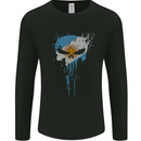 Argentina Skull Gym Training Bodybuilding Mens Long Sleeve T-Shirt Black