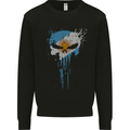 Argentina Skull Gym Training Bodybuilding Mens Sweatshirt Jumper Black