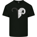 Aries Goat Head Star Sign Mens Cotton T-Shirt Tee Top Black