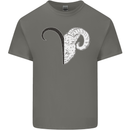 Aries Goat Head Star Sign Mens Cotton T-Shirt Tee Top Charcoal