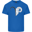 Aries Goat Head Star Sign Mens Cotton T-Shirt Tee Top Royal Blue