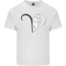 Aries Goat Head Star Sign Mens Cotton T-Shirt Tee Top White