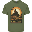 Arizona Monument Valley USA Mens Cotton T-Shirt Tee Top Military Green